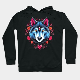 Alaskan Husky Valentine Day Hoodie